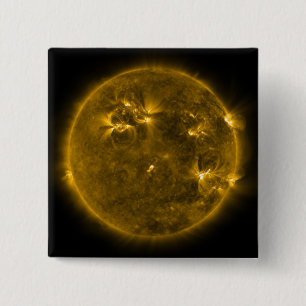 Solar activity on the Sun 4 15 Cm Square Badge