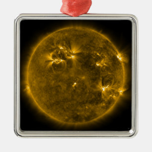 Solar activity on the Sun 4 Metal Tree Decoration