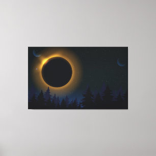 Solar and Lunar Eclipse  Canvas Print