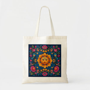 Solar Bloom - Folk Art Solarpunk Tote Bag