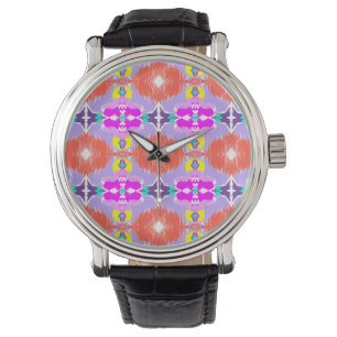 Solar Bloom Kaleidoscope Throw Pillow Watch