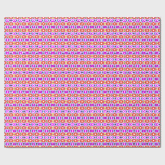 Solar Bloom Kaleidoscope Wrapping Paper (Flat)