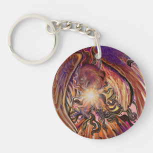 Solar Burst Hawk Key Ring