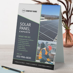 Solar Business Services Custom Table Tent Sign