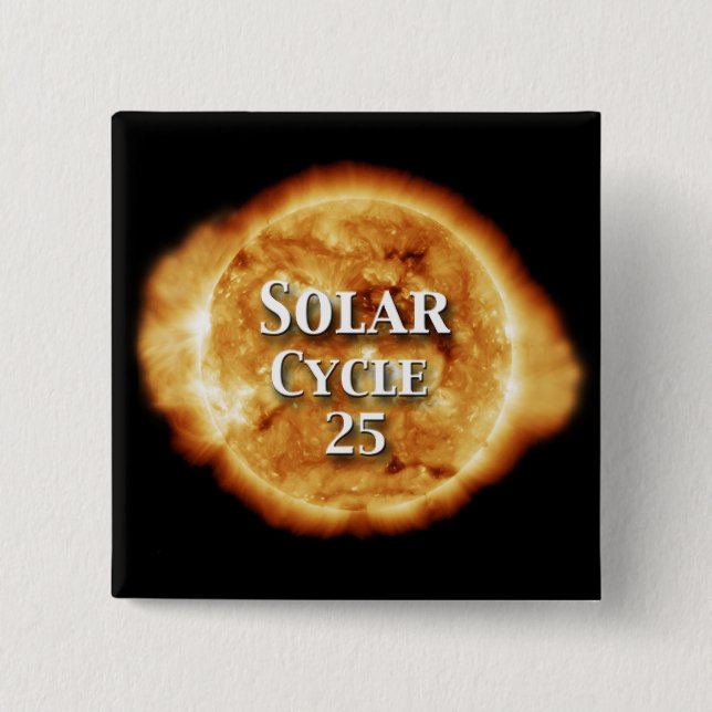Solar Cycle 25 Active Sun 15 Cm Square Badge (Front)