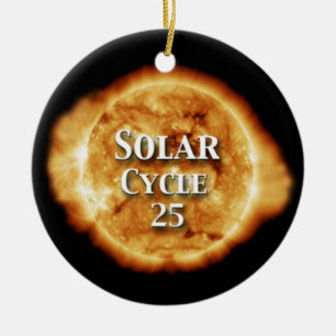 Solar Cycle 25 Active Sun Ceramic Tree Decoration