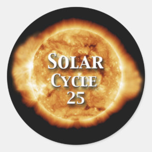 Solar Cycle 25 Active Sun Classic Round Sticker