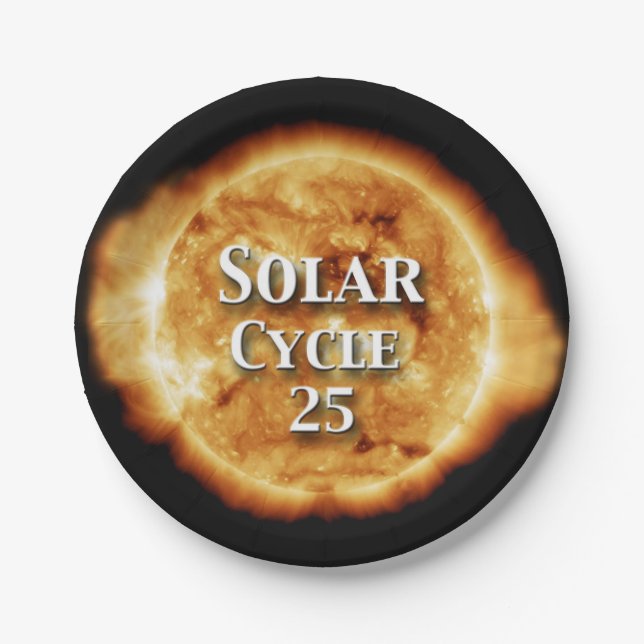 Solar Cycle 25 Active Sun Paper Plate (Front)