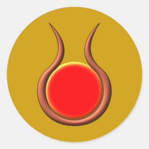 solar disk Hörner sun disk horns Classic Round Sticker