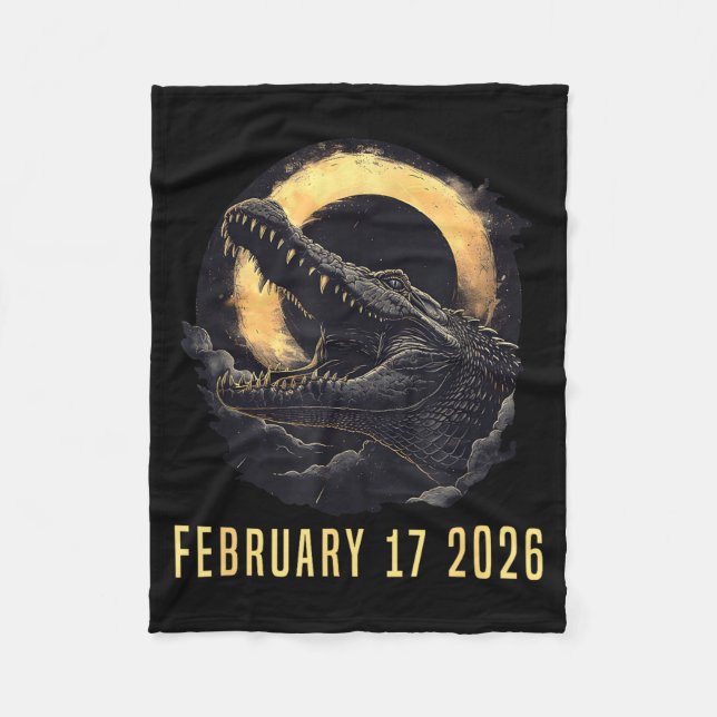 Solar Eclipse 02 17 26 Fleece Blanket (Front)
