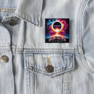 Solar Eclipse  15 Cm Square Badge