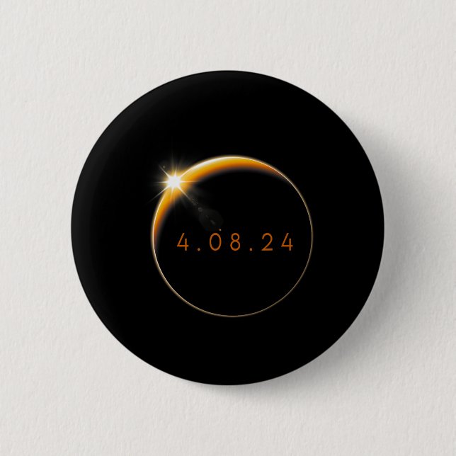 Solar Eclipse 2024 040824 Eclipse  6 Cm Round Badge (Front)