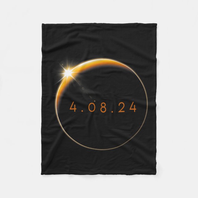 Solar Eclipse 2024 040824 Eclipse  Fleece Blanket (Front)