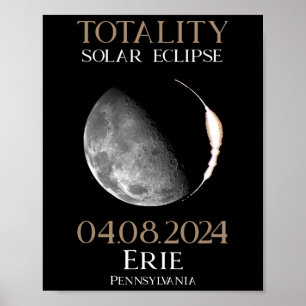 Solar Eclipse 2024 04.08.24 Erie Pennsylvania Poster