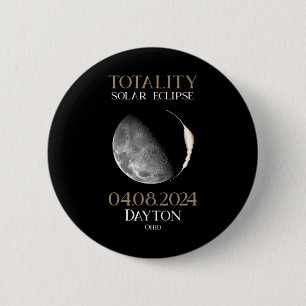 Solar Eclipse 2024 04 Dayton Ohio 6 Cm Round Badge