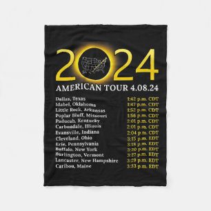 Solar Eclipse 2024 American Tour 2024 Totality Tot Fleece Blanket