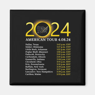 Solar Eclipse 2024 American Tour 2024 Totality Tot Magnet