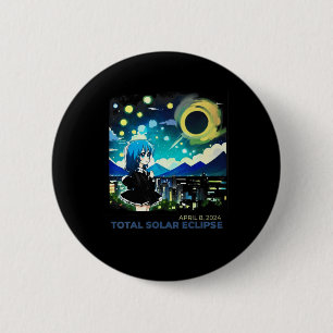 Solar Eclipse 2024 Anime Style Art 6 Cm Round Badge