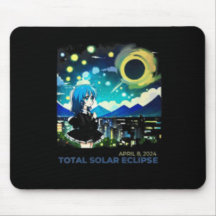 Solar Eclipse 2024 Anime Style Art Mouse Mat