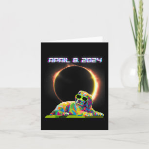 Solar Eclipse 2024 April 8 Dog Solar Eclipse Glass Card
