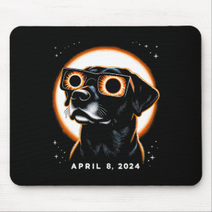 Solar Eclipse 2024 April 8 Dog Solar Eclipse Glass Mouse Mat