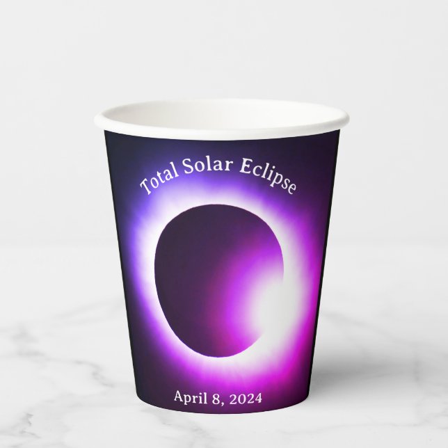 Solar eclipse 2024, April 8th Paper Cups (Front)