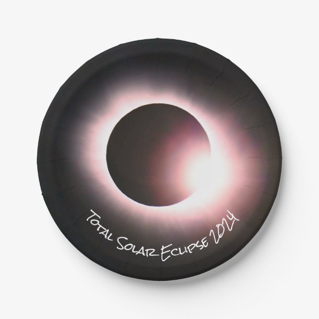 Solar eclipse 2024, April 8th Paper Plate (Front)