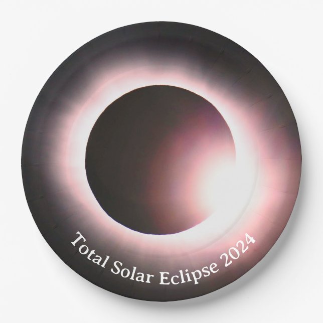 Solar eclipse 2024, April 8th Paper Plate (Front)