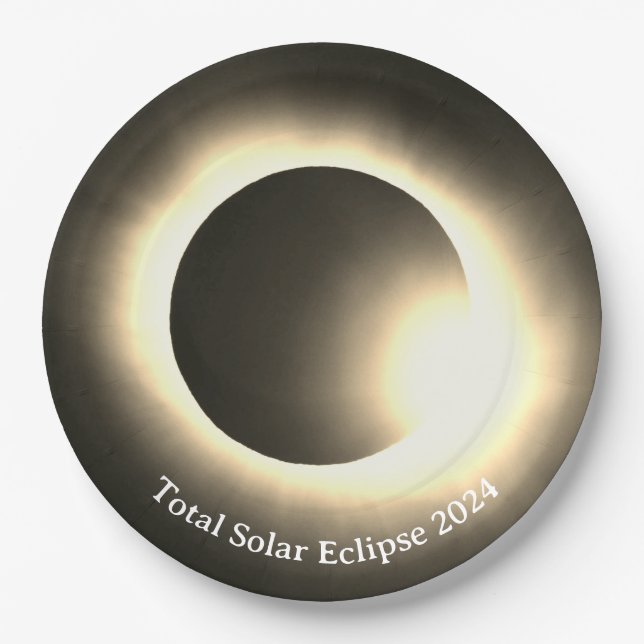 Solar eclipse 2024, April 8th Paper Plate (Front)