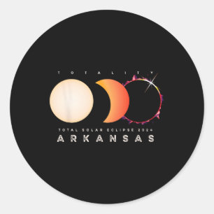 Solar Eclipse 2024 Arkansas Total Eclipse America Classic Round Sticker