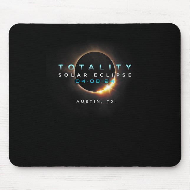 Solar Eclipse 2024 Austin  Mouse Mat (Front)