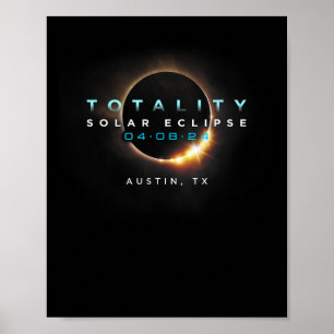 Solar Eclipse 2024 Austin  Poster