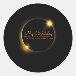 Solar Eclipse 2024 Birthday Present 4.8.24 Totalit Classic Round Sticker