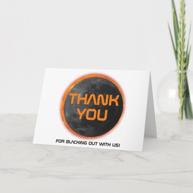 Solar Eclipse 2024 Black out Folded Thank You Card (Front)