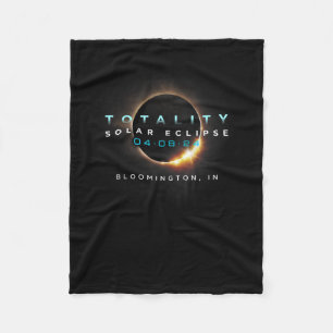 Solar Eclipse 2024 Bloomington In Totality 04-08-2 Fleece Blanket
