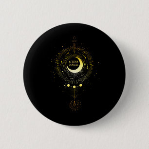 Solar Eclipse 2024 Boho Sun Moon Path Total Lunar 6 Cm Round Badge