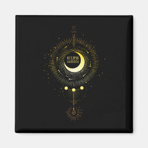 Solar Eclipse 2024 Boho Sun Moon Path Total Lunar Magnet