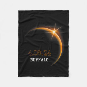 Solar Eclipse 2024 Buffalo Totality Spring 4.08.24 Fleece Blanket