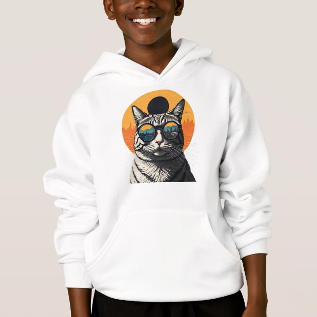 Solar Eclipse,2024 Cat Wearing Solar Eclips Glasse (Front)