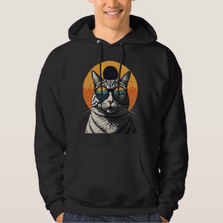 Solar Eclipse,2024 Cat Wearing Solar Eclips Glasse Hoodie