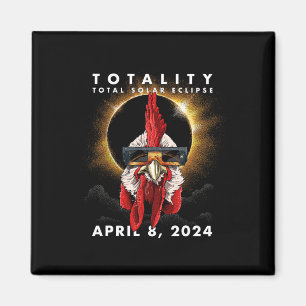 Solar Eclipse 2024 Chicken Rooster  Magnet