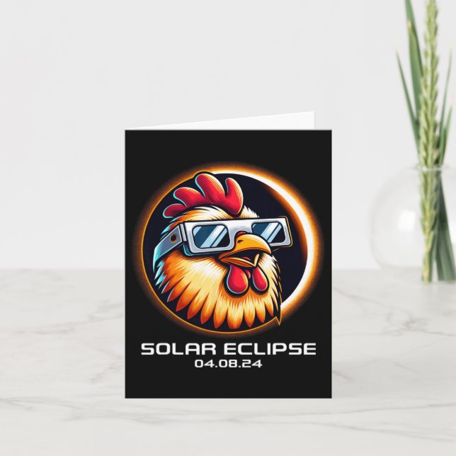 Solar Eclipse 2024 Chicken Totality Cute Matching  Card (Front)