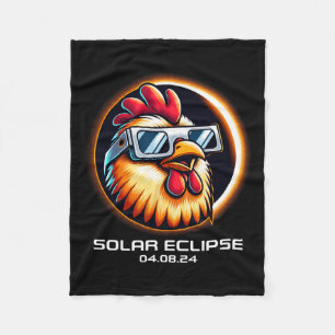 Solar Eclipse 2024 Chicken Totality Cute Matching Fleece Blanket