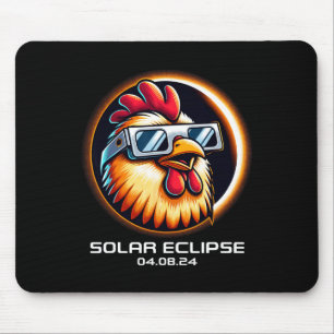 Solar Eclipse 2024 Chicken Totality Cute Matching Mouse Mat