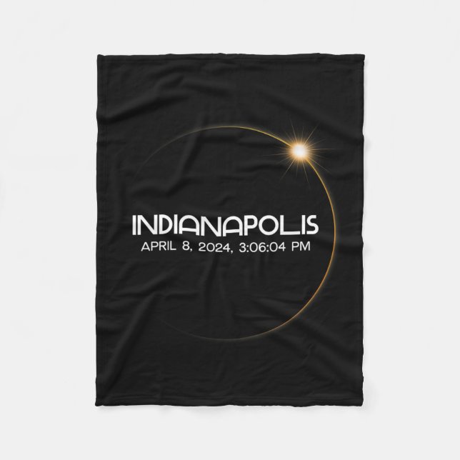 Solar Eclipse 2024 City  Fleece Blanket (Front)