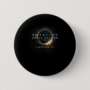 Solar Eclipse 2024 Cleveland 6 Cm Round Badge