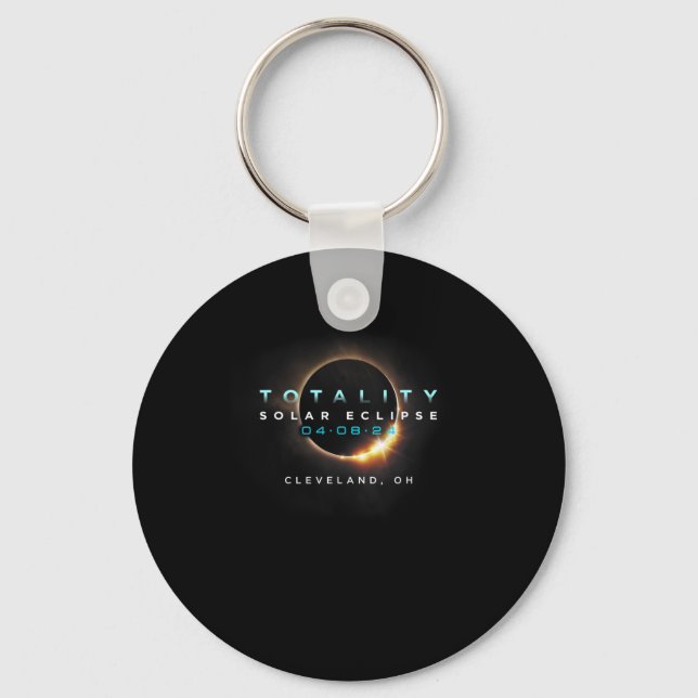 Solar Eclipse 2024 Cleveland  Key Ring (Front)