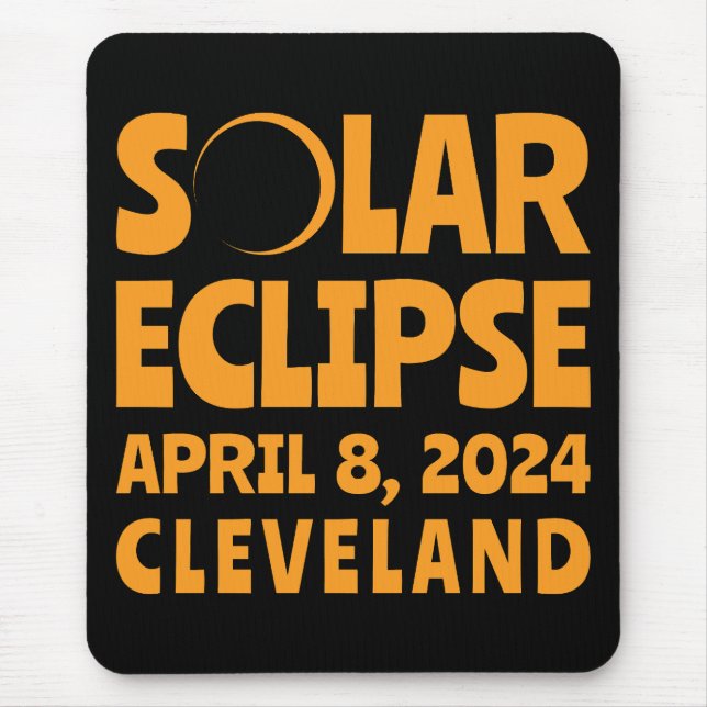 Solar Eclipse 2024 Cleveland Ohio Mouse Mat (Front)