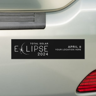 Solar Eclipse 2024 Custom Location Commemorative Bumper Sticker