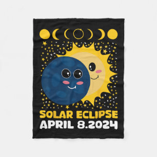 Solar Eclipse 2024 Cute Kids Toddler Boy Total Ecl Fleece Blanket